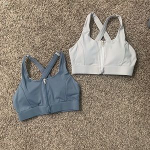 (2) Front Zip Sports Bras